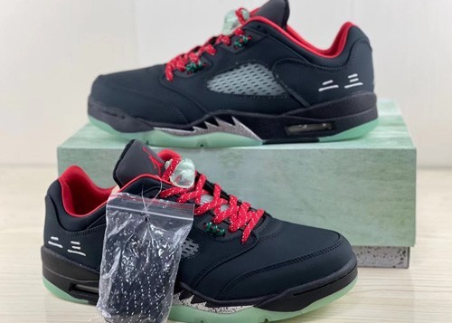 Air Jordan 5 Retro Low Black Red Volt For Sale